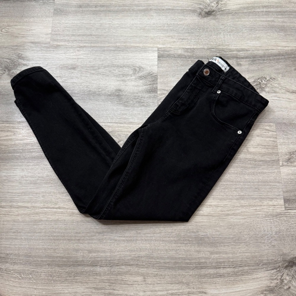 Zara Premium Denim Collection Black Skinny Jeans Womens Size 6 MEX 28